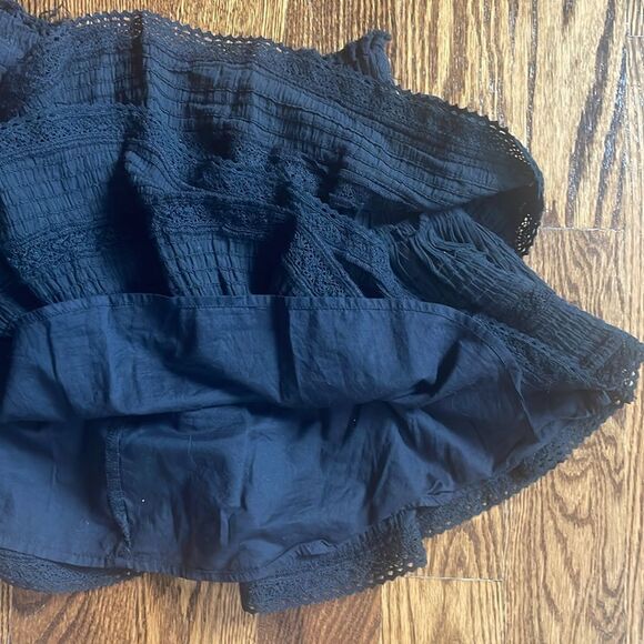 Aerie Rock N Ruffle Flowy Mini Skirt Size Small Black - Picture 4 of 8